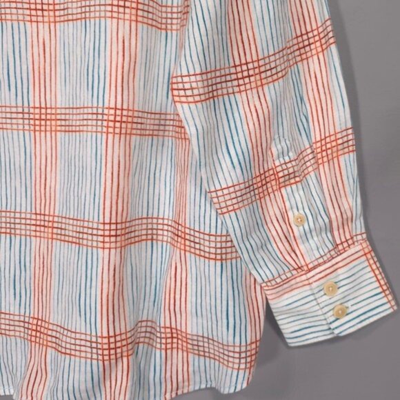 NWT Tommy Bahama 100% LINEN Men's Shirt Size XL WATERMARK Plaid LS ALFRESCO - Picture 11 of 14